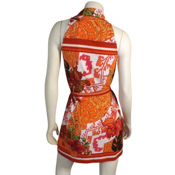 CACHE Mini Dress/Long Top, S, Ultra short, Collar, Sash/Belt, Snaps, Sleeveless - Picture 5 of 12